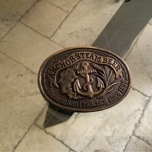 Anchor Steam Beer Belt Buckle San Francisco 1975 Bergamot Brass Works Vintage